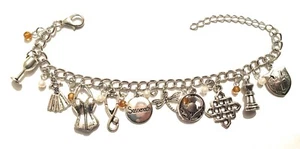 Outlander Bracciale Serie TV Claire Randall Fraser Jamie Sassenach Nichel Free - Picture 1 of 1