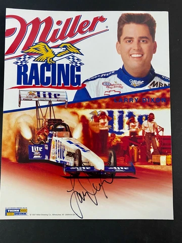 LARRY DIXON AUTOGRAPHED DRAG RACING POST CARD TOP FUEL DRAGSTER STOCK MILLER CAR Cover