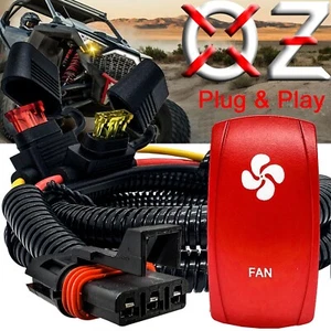 FAN On/Off Red Rocker Switch Pulse Busbar Plug Wire Harness for Polaris RZR XP - Picture 1 of 4