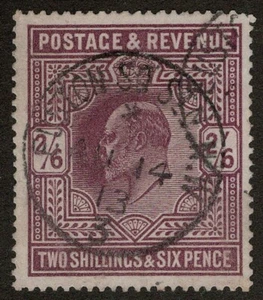 GREAT BRITAIN 1902 2/6 Violet KEVII SG261. CDS. VFU. CV £180 CDS AU 14 / 13 - Picture 1 of 1