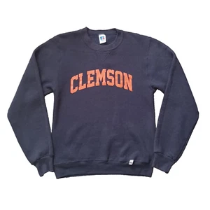 Vintage Russell Athletic Clemson Sweatshirt Mens XS Blue Crewneck Pullover USA - Picture 1 of 13