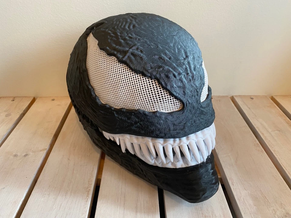 Venom (Moving Jaw) Helmet 3D Printed Cosplay - Image 1 of 4