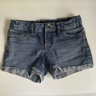 Lucky Brand Girls Jean Shorts Size 8 Adjustable Waist Riley Short Denim EUC - Image 1 of 4