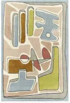 Handgetufteter moderner abstrakter handgefertigter Flächenteppich für Wohnzimmer - Bild 1 von 3