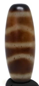 Ancient Tibetan Unique Agate Dzi Bead Amulet size 31.7mm/12mm - Picture 1 of 6