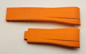 Rubber B M105 Orange Watch Strap 21/16/9mm 60+81mm Rolex Explorer II Datejust II - Picture 1 of 5