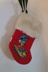 Red Plush Fur Trimmed Christmas Stocking 8" Fievel Mousekewitz An American Tail - Picture 1 of 4