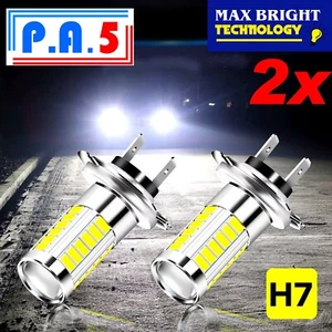 2x H7 LED BIRNEN 33-SMD WEISS 6000K - MAX HELL 12V NEBELSCHEINWERFER Tagfahrend CANBUS - Bild 1 von 4