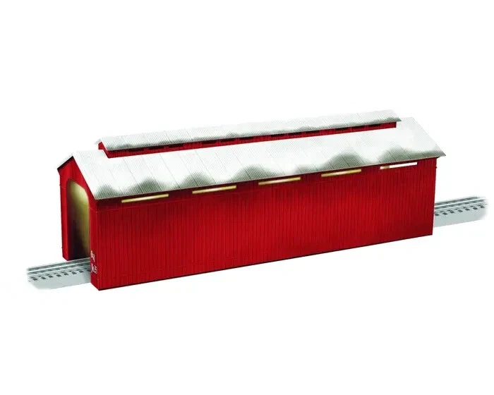 Lionel 6-83305 O 24 Illuminated Red Covered Bridge