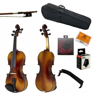 Violín de madera maciza Paititi 4/4 con estuche/arco/colofonia/sintonizador/cadena/reposahombros - Imagen 1 de 6