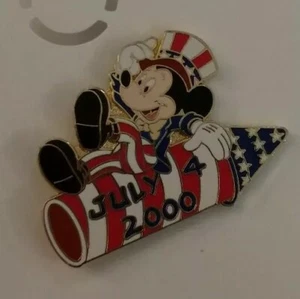 Disney Uncle Sam MICKEY Mouse JULY 4th, 2000 Patriotic Firework ROCKET USA Pin - Picture 1 of 3