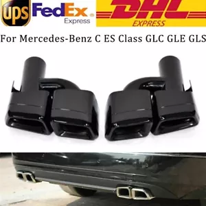 For Mercedes Benz AMG E S CLS Class W212 C63 E63 Dual Exit Exhaust Tailpipe - Picture 1 of 12