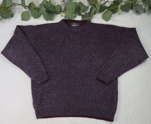 VTG Woolrich Mens Maroon Pullover Hand Knit Wool Sweater Size XL Crewneck - Picture 1 of 8