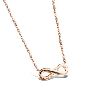 INFINITY HALSKETTE ROSE GOLD KETTE UNENDLICHKEIT SYMBOL LIEBE SCHMUCK NEU - Bild 1 von 5