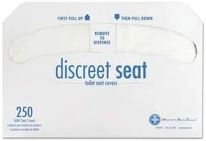 Discreet Seat Half-Fold Toilet Seat Covers, White, 250/Pack, 20 Packs/Carton - Picture 1 of 1