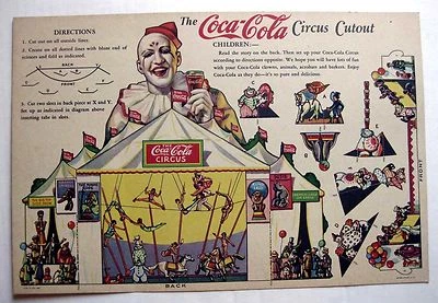 Vintage 1932 Coca-Cola Circus Cutout Promotional Premium -- Uncut! - Image 1 of 4