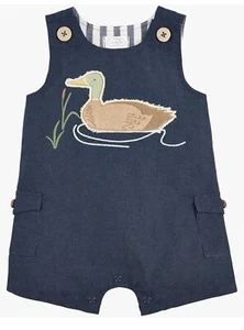 Mud Pie Baby Baby Boy Navy Blue Duck Jonjon One Piece Size 12-18 Months - Picture 1 of 3