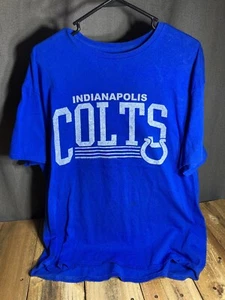 Indianapolis Colts Shirt Men's XL NFL Team Apparel Spell Out S/S Blue White Indy - Picture 1 of 6