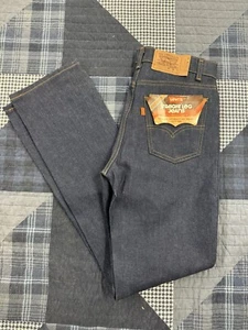 NOS Vintage 70s Levi's 718 Student Jeans Dark Wash Orange Tab Size W30 X L32 - Picture 1 of 9