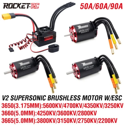 Rocket V2 Supersonic Brushless Motor 3650 3660 3665 mit ESC für 1/8 1/10 RC Car - Bild 1 von 4