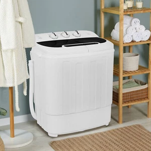 Portable Compact Washer & Dryer with Mini Washing Machine and Spin Dryer, White - Picture 1 of 24