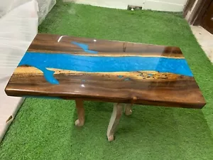 Piano da pranzo Tavolo da pranzo Acacia in Resina Epossidica Personalizzato Decorazioni Balcone in Legno - Foto 1 di 8