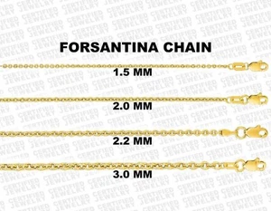14K Yellow Gold Forsantina Cable Link Chain Necklace, 16" To 24" Inch, 1.5-3 mm - Picture 1 of 4