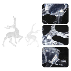 4pcs Christmas Deer Ornaments Clear Acrylic Reindeer Figurines Set Decoration - Picture 1 of 12
