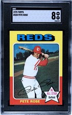 1975 Topps #320 Pete Rose SGC 8 NM-MT Cincinnati Reds Baseball Card
