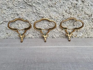 Tris Attaccapanni vintage attacca panni appendiabiti da parete ottone verde - Foto 1 di 11