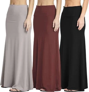 Women's High Waisted Ultra-Soft Flowy Maxi Skirt - Plus Size Available - Picture 1 of 21