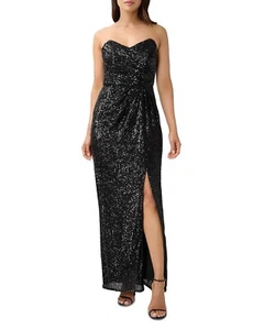 Aidan by Aidan Mattox Women's Strapless Sequin Gown Black B4HP - Picture 1 of 12