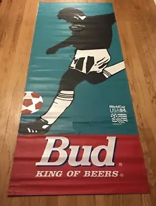 1994 USA WM Fußball doppelseitig Banner Knospe King of Beers Budweiser 8x3 Fuß - Bild 1 von 6