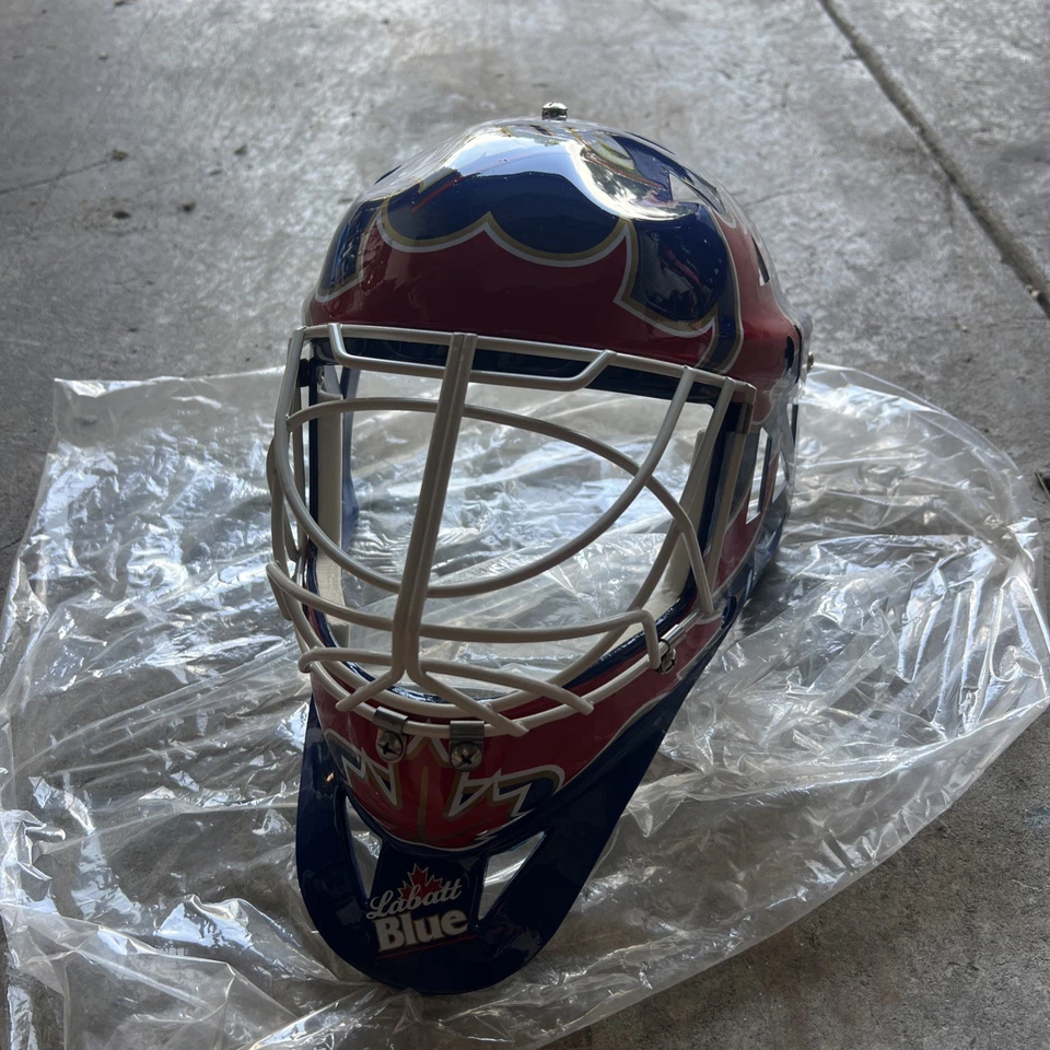 Labatt Blue Hockey Goalie Mask Full Size Wall Mount Vintage  - Image 1 of 4