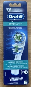 Oral-B Dual Clean Replacement Brush Heads - 3 Pack EB417 - Picture 1 of 4