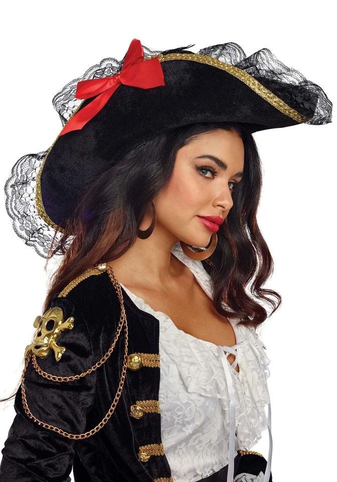 Mujeres Pirata Capitán Disfraz Sombrero Adulto Sexy Pirata Sombrero Halloween Disfraz Acc... Foto 1 de 1