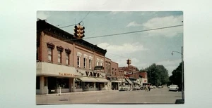 Vintage Photochrome Postcard Main Street Milan Michigan 1950s Litho - Picture 1 of 2