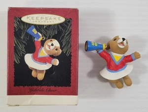 P) 1996 Hallmark Keepsake Yuletide Cheer Bear Cheerleader Christmas Ornament - Picture 1 of 8