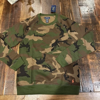 NWT Polo Ralph Lauren Mens Sweatshirt M Meduim Camo Fleece Crew Neck Pullover - Image 1 of 3