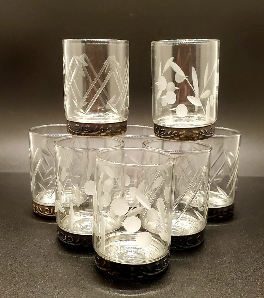 8 vasos de cristal de corte ruso, Leningrado, 194os Foto 1 de 4