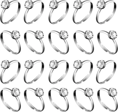 36 paquetes de anillos de compromiso de diamantes Whaline anillos de ducha nupcial para mesa de boda  Foto 1 de 4