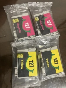 4 Epson T127 Printer Ink Cartridges Replacements 2 Magenta 2 Yellow - Picture 1 of 1