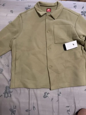 Nike Hombres Grande Ropa Deportiva Paquete Tecnológico Botón Completo Polar Chaqueta Oliva FZ7566-276 Foto 1 de 4