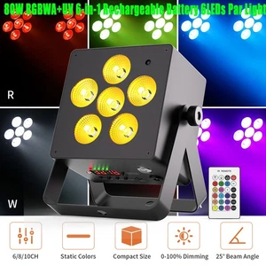 Wireless Smart APP+WIFI Par Can Light RGBWA+UV 6LED Uplights DMX DJ Disco Party - Picture 1 of 10