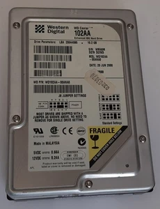 Western Digital Caviar 102AA IDE Festplatte (10.2GB, retro, 2000) - Bild 1 von 3
