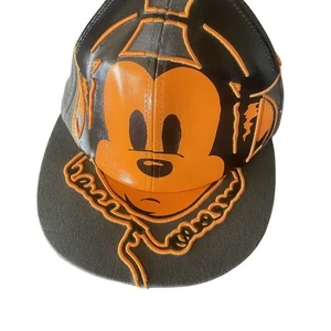 Disney Parks Hat Mickey Mouse Wearing Head Phones Black Orange - Picture 1 of 17