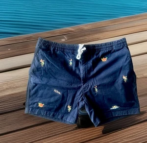 POLO RALPH LAUREN ‘ALOHA’ CHINO SHORTS EMBROIDERED HAWAIIAN LOGOS BLUE MENS XXL - Picture 1 of 6