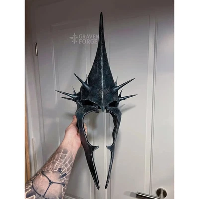 Casco Nazgûl Bruja Rey de Angmar Juegos con disfraces Armadura Señor Oscuro Máscara de Halloween LOTR Foto 1 de 4