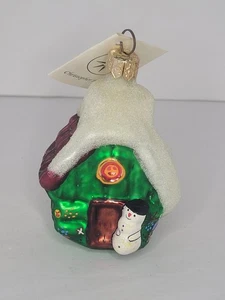 Christopher Radko Glas Ornament Wee Berry Haus mit Schneemann - Bild 1 von 11