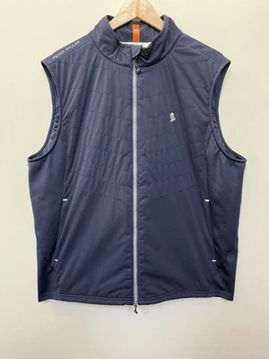 Peter Millar Crown Sport Fuse Elite Vest Navy Blue Golf Reflective Size XL - Image 1 of 4